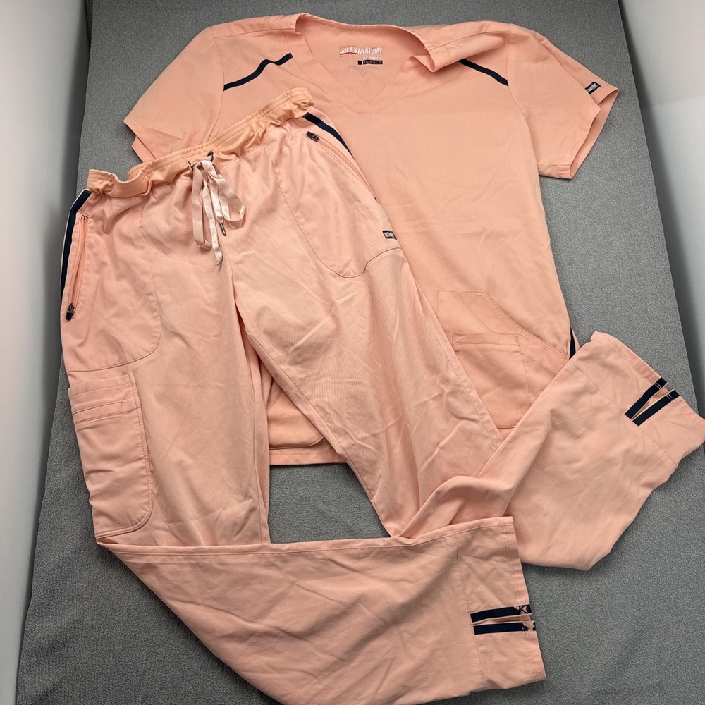 Grey's Anatomy Scrubs Top Large Bottom XL Pink Pants Professional Wear